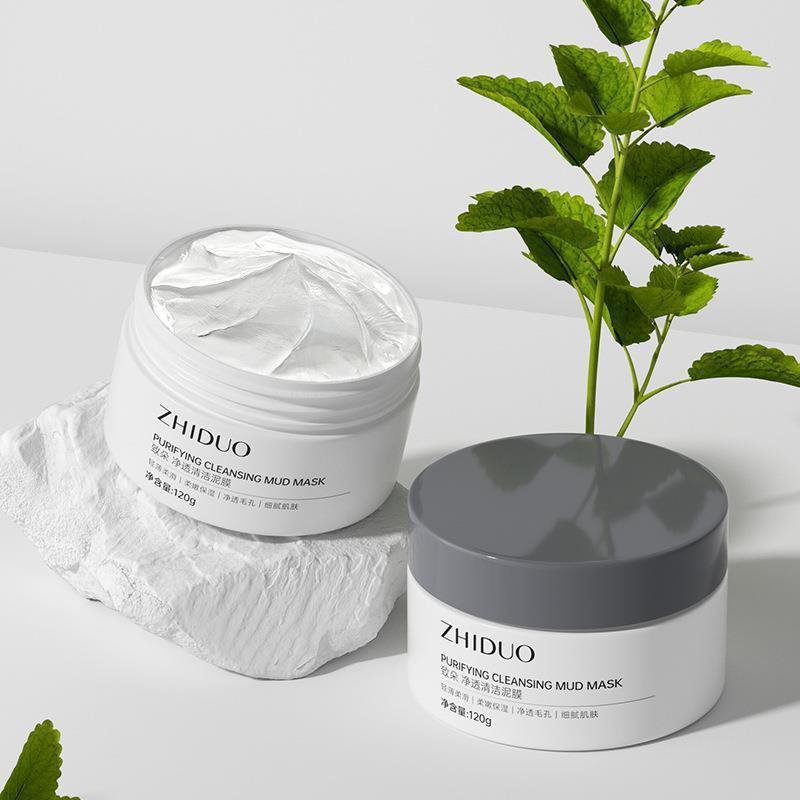 Zhiduo คลีนซิ่งควบคุมความมันคลีนซิ่งมาส์กโคลนทาครีมมาส์กให้ความชุ่มชื้น