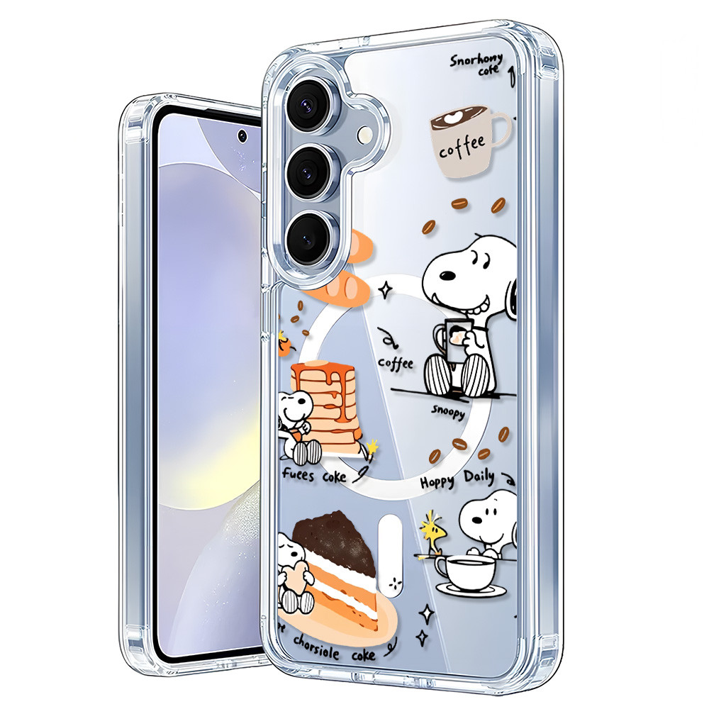 Magnetic เคส For Samsung A57 A37 A16 A56 A17 5G A07 4G S24 FE S25 Ultra A15 A06 A55 A26 A36 A35 A54 เคสแม่เหล็กใสรูใหญ่
