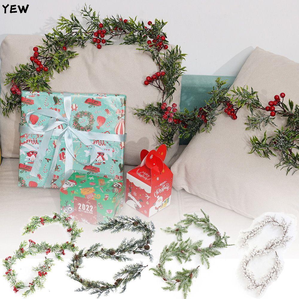 YEW Pine Cones Vine เตาผิงบันไดงานแต่งงาน Xmas Tree เครื่องประดับแขวนพวงหรีด