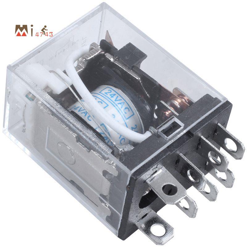 Mi4743JQX-13F LY2 AC 24V Coil 8-Pin DPDT Red LED แม่เหล็กไฟฟ้ารีเลย์
