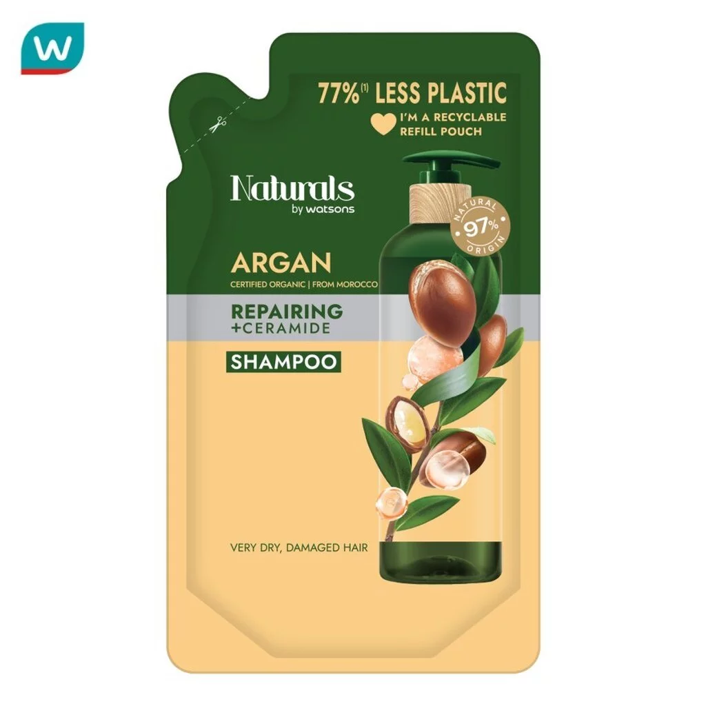 Naturals by Watsons เนเชอรัล บาย วัตสัน อาร์แกน รีแพร์ริ่ง แชมพู 450มล. (รีฟิล)