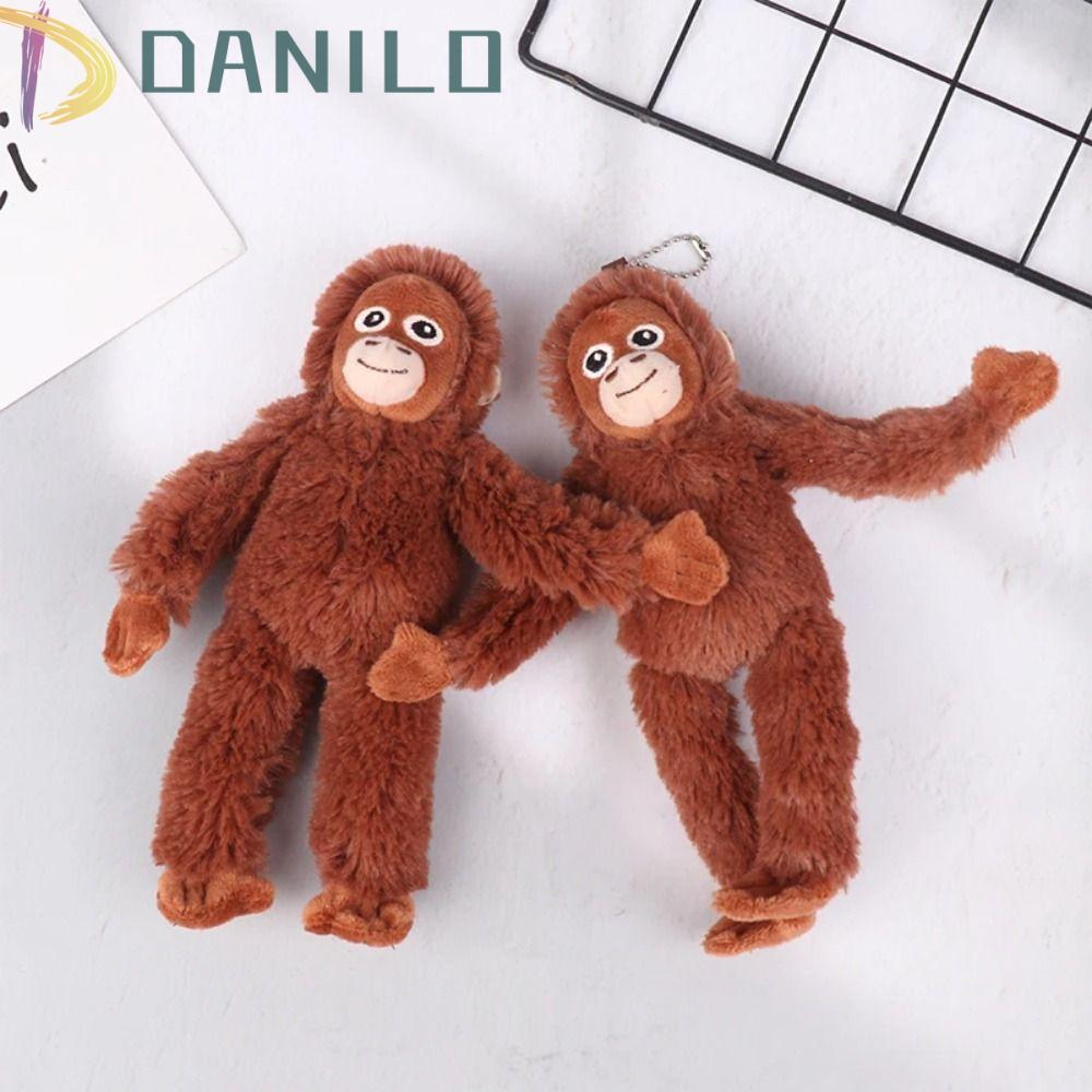 DANILLO การ์ตูน Gorilla Plush ของเล่น,การ์ตูน Gorilla Chimpanzees ลิง Chimpanzees จี้ลิง, กระเป๋ารถพวงกุญแจสัตว์ Soft PP Cotton Gorilla พวงกุญแจตุ๊กตาตกแต่ง