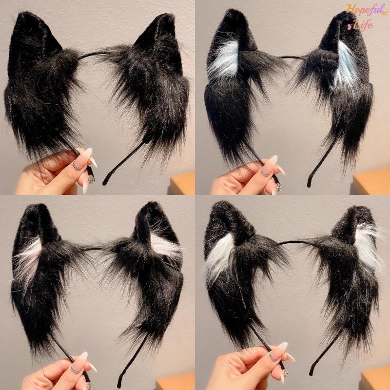 [HLS] Kawaii หูแมวน่ารักตุ๊กตา Hairband วันหยุดแต่งตัวคริสต์มาสสัตว์หู Hoop เครื่องประดับผมเด็กคอสเพ