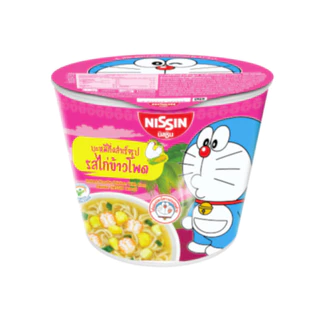 [แพ็ก 6 ถ้วย] Nissin นิสชิน มินิคัพ บะหมี่กึ่งสำเร็จรูปเด็ก ลายโดเรมอน ขนาด 40g. x6 มี 5 รสชาติ