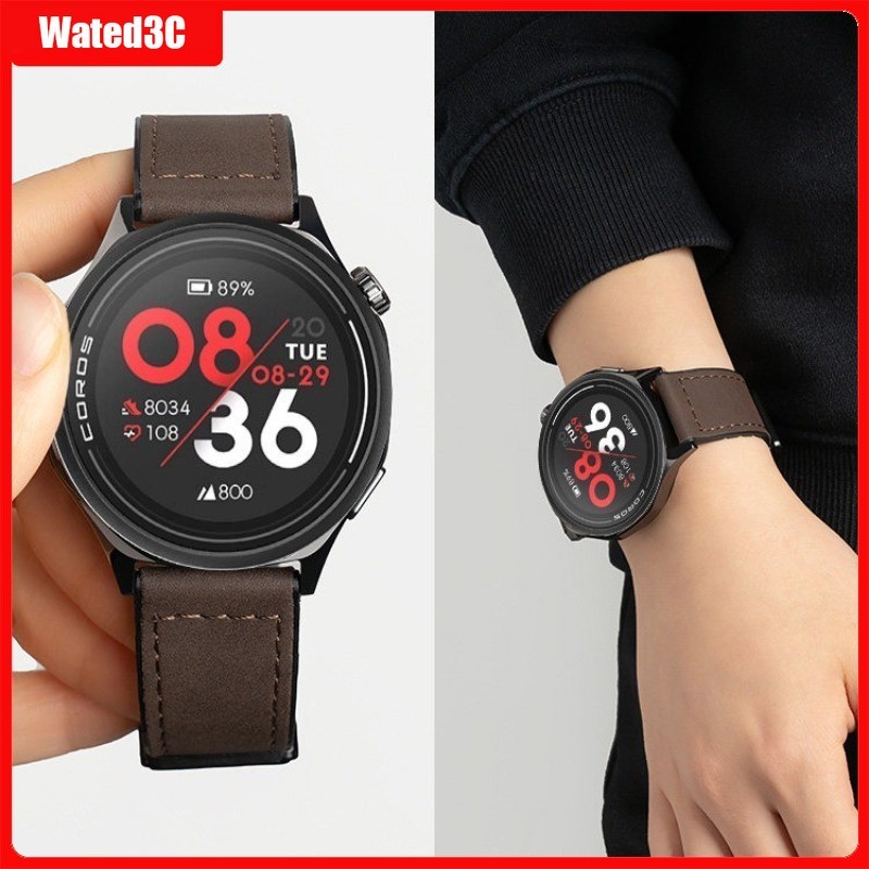 ผู้ขายท้องถิ่นLeather + ซิลิโคนแม่เหล็กสําหรับ COROS PACE 4/3 สร้อยข้อมือสําหรับ COROS APEX 46 มม./APEX 2Pro/4 42 มม./VERTIX Band