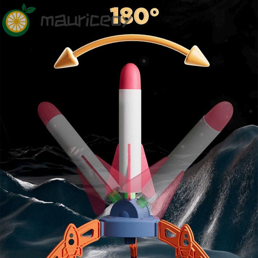 MAURICEOYA Stomp Rocket Toy, โฟมพลาสติก Rocket Launcher, ปั๊มเท้าเกมแบบโต้ตอบ Luminous Pressed Outdo