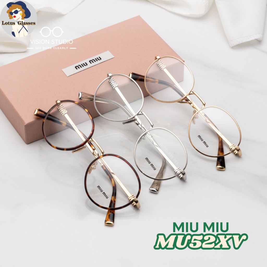 🍀แว่นสายตา Miu Miu รุ่น MU52XV รวมรุ่น ใหม่ ของแท้100% รับประกัน 2 ปีเต็ม พร้อมอุปกรณ์