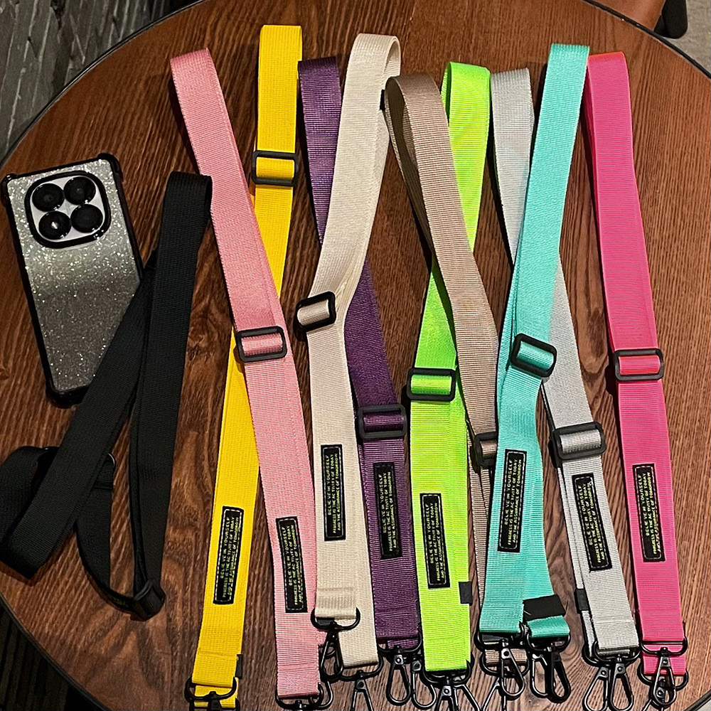 สายคล้องโทรศัพท์ปรับได้สำหรับสะพายข้าง สายสะพายไหล่กว้าง เชือกยาวป้องกันการสูญหายและขโมยเชือกถักสั้น