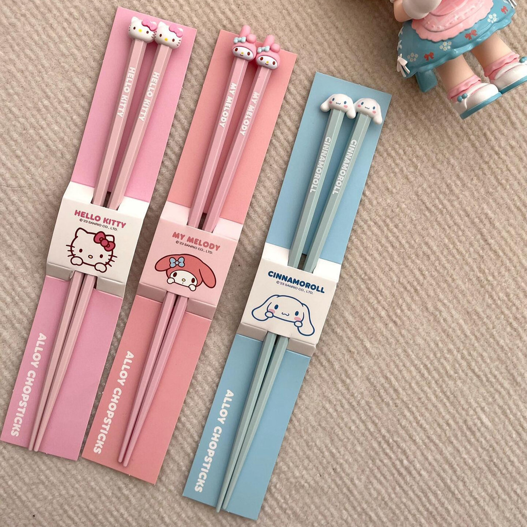 三丽鸥合金筷子家用新款单人装一人一筷分餐防滑情侣卡通高颜值Sanrio Alloy Chopsticks Household New Single One bixubaodao168.my202602