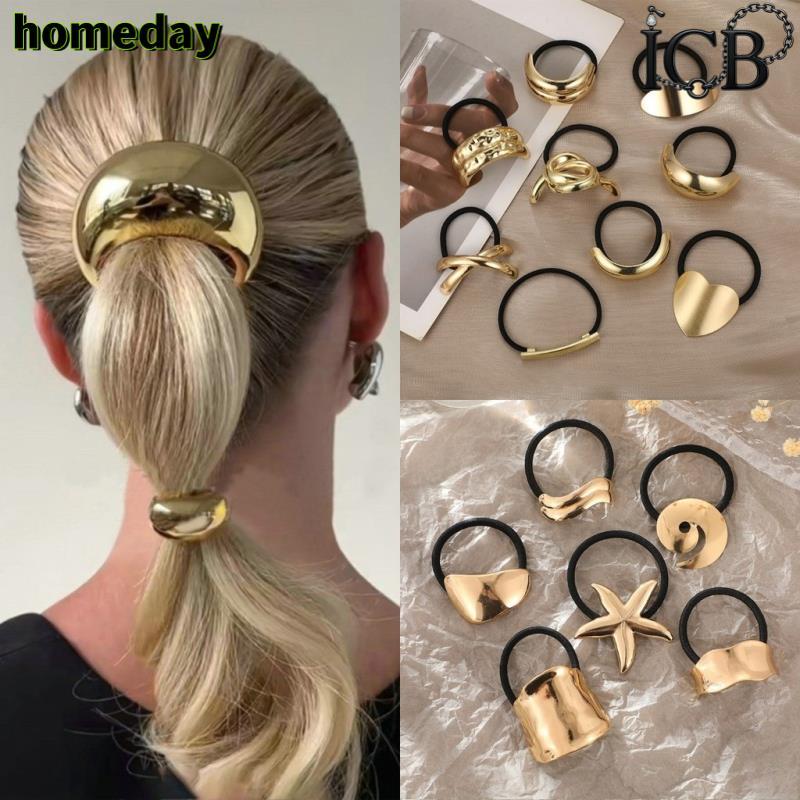 2026 ใหม่โลหะผมวงเชือกแถบคาดศีรษะยืดหยุ่น Scrunchies Hairband เครื่องมือแฟชั่นผู้หญิงอุปกรณ์เสริมผม