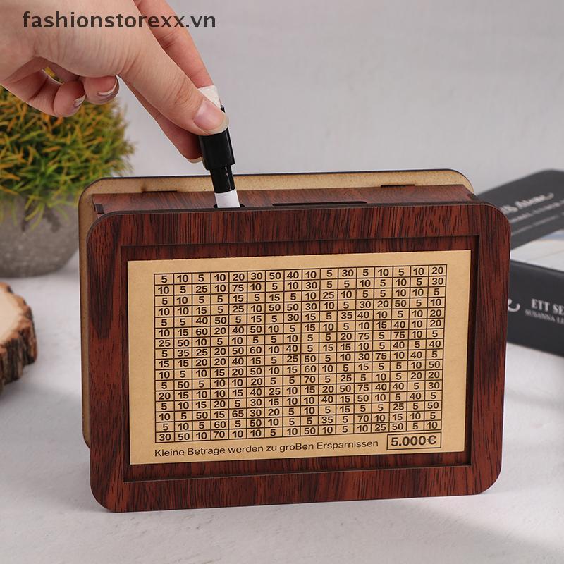 Dopinkmay 1 ชุดไม้ Piggy Bank เงินกล่องเงินสําหรับเงินสด Treasure เหรียญกรณี 1000/5000/10000 ยูโร ph