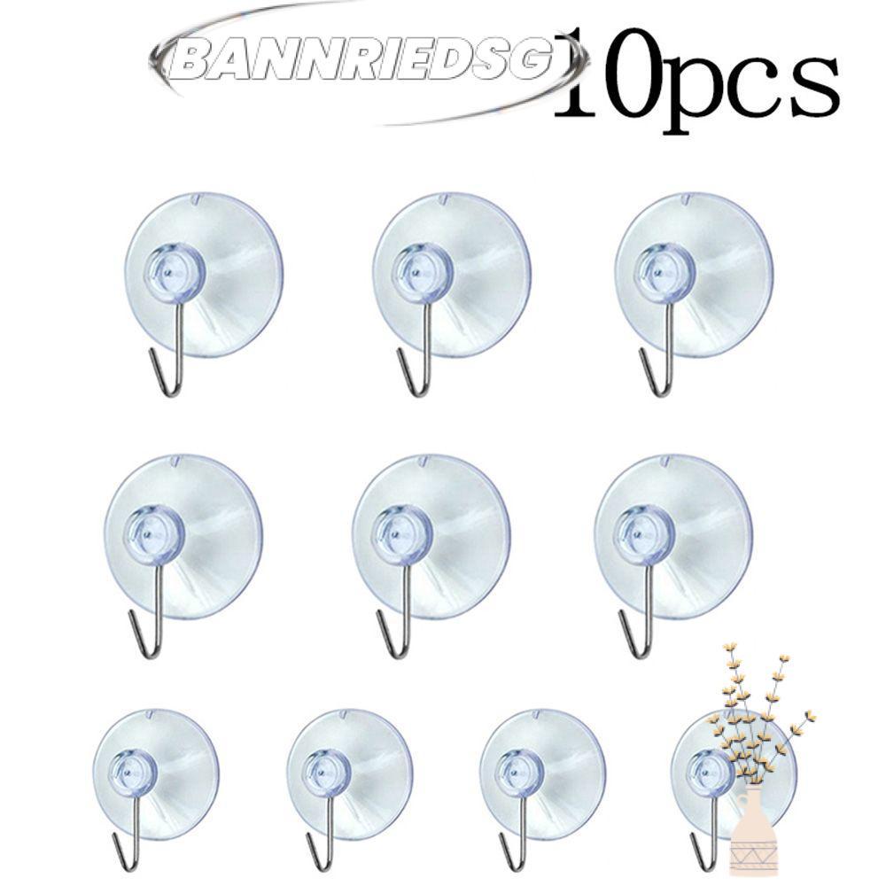 BANNRIEDSG989YR 10 ชิ้น/เซ็ตตะขอแขวนผนังห้องน้ําอุปกรณ์จัดงานแต่งงานบ้านแก้วโปร่งใส