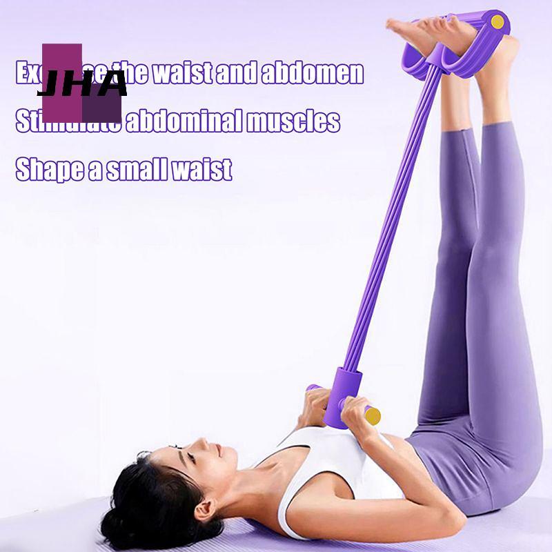 [JHA] 10-Tube Yoga Pedal Puller Woman Resistance Bands Abdomen Waist Arm Training Elastic Pull Rope อุปกรณ์ฟิตเนสใหม่