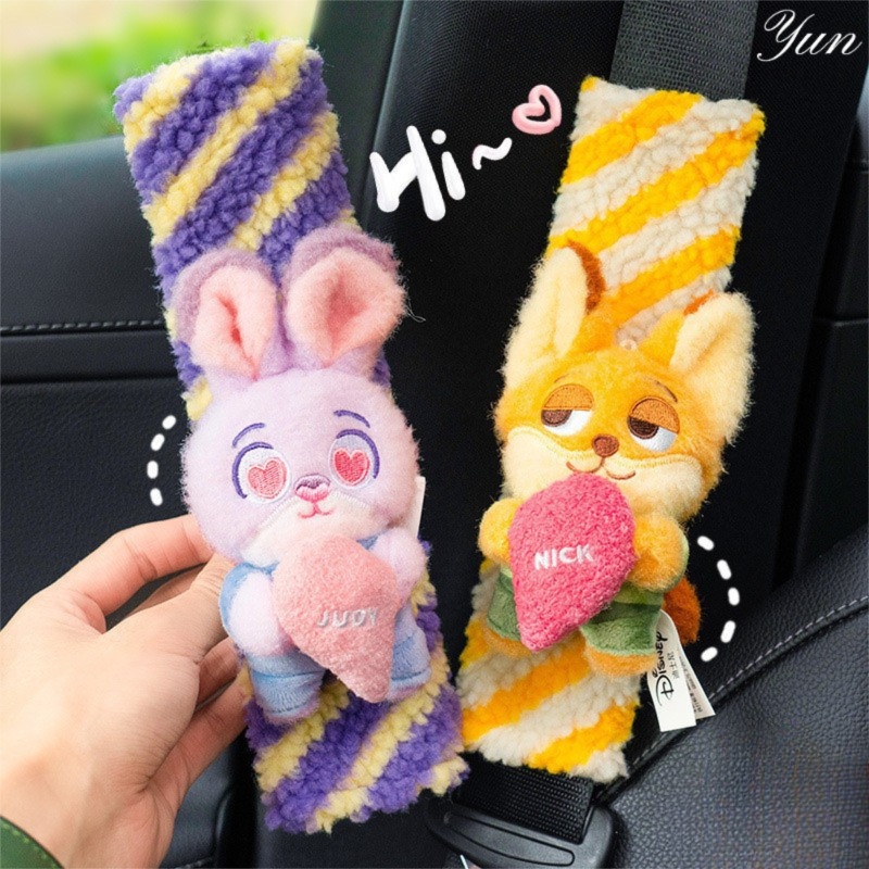 COD judy nick (ตุ๊กตา Zootopia ปลอกหุ้มเข็มขัดนิรภัยรถยน สายคล้องไหล่ สําหรับผู้ใหญ่ และเด็ก ลายการ์ตูนน่ารัก ปลอกหุ้มเข็มขัดนิรภัยรถยนต์ /หุ้มเบลท์/แต่งรถ/ของตกแต่งรถ/YUN
