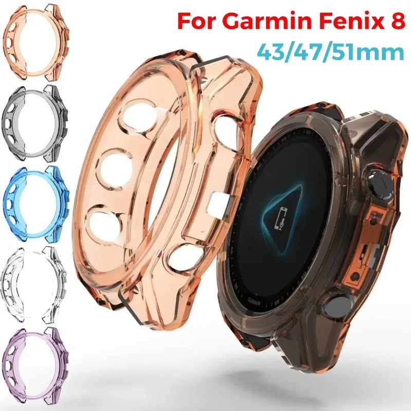 เคสซิลิโคนสําหรับ Garmin Fenix 8 43 มม.47 มม.51 มม.Soft TPU Cover Protector Samrt สายนาฬิกา Shell Fe
