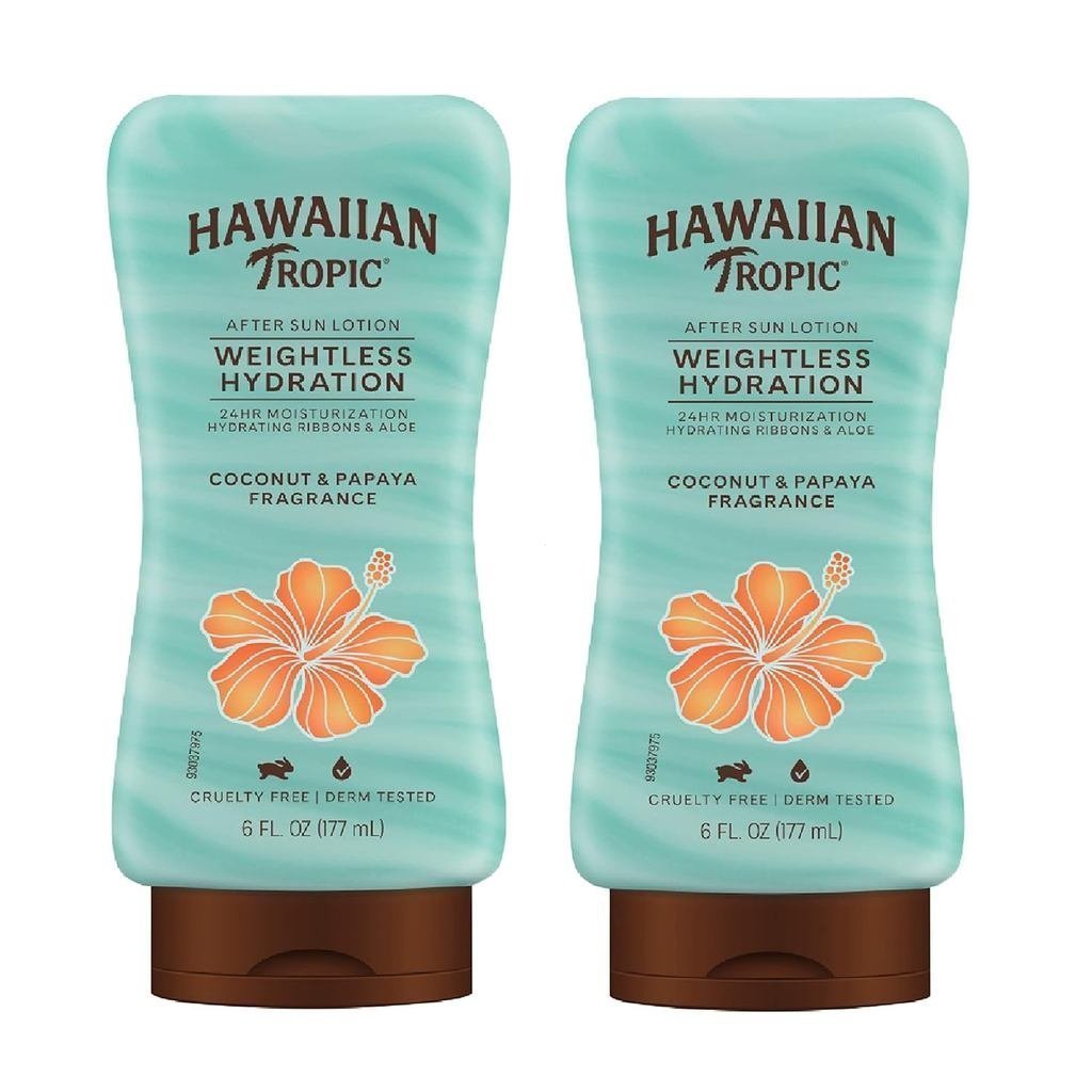 Hawaiian Tropic Weightless Hydration After Sun Lotion with Aloe, 6oz Twin Pack | Hawaiian Tropic Lot