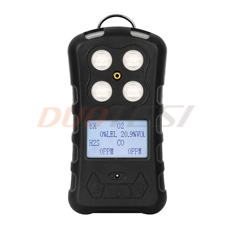 คุณภาพสูง DUOTESI DTS-B004 อุตสาหกรรมแบบพกพา 4-in-1 Digital Multi-Gas Detector LEL O2 H2S CO/SO2 มีเ