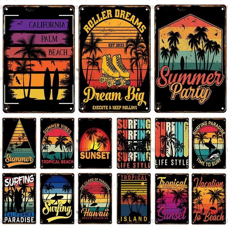 ภูมิทัศน์ใหม่ป้ายโลหะ Vintage ป้ายดีบุกโปสเตอร์เหล็กตกแต่งแผ่นสําหรับบาร์ผับ Man Cave Club Beach Hou