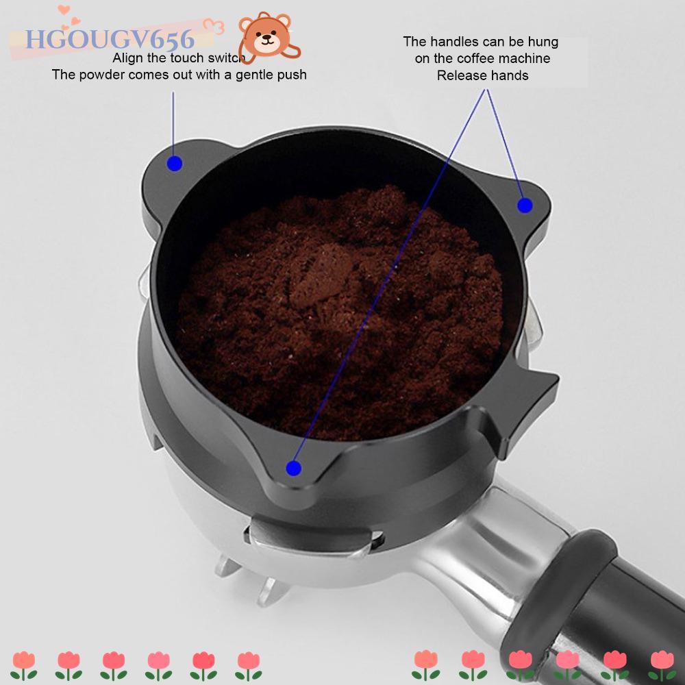 HGOUGVT Dosing Ring, Splash Proof Aluminium Alloy Dosing Funnel, Coffee Accessories Silver Rotatable