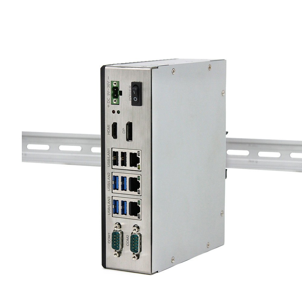 ร้อนขายอุตสาหกรรม Mini Pc Din Rail ติดตั้ง 3 ช่อง COM Iports อุตสาหกรรมกันน้ํามินิคอมพิวเตอร์ DIN-ra