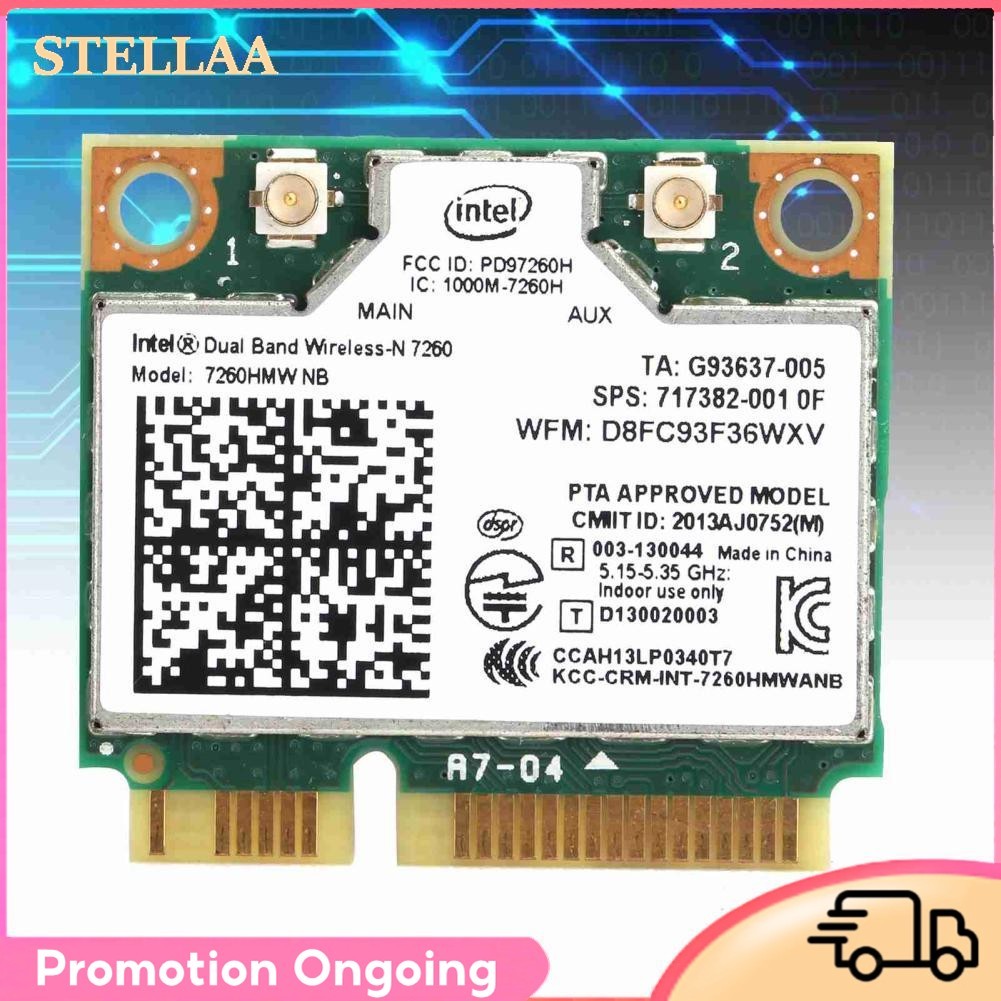 Stellaa การ์ด Wifi ไร้สาย Mini PCI-E 2.4G 5Ghz 300Mbps สำหรับคอมพิวเตอร์ตั้งโต๊ะโน้ตบุ๊ก