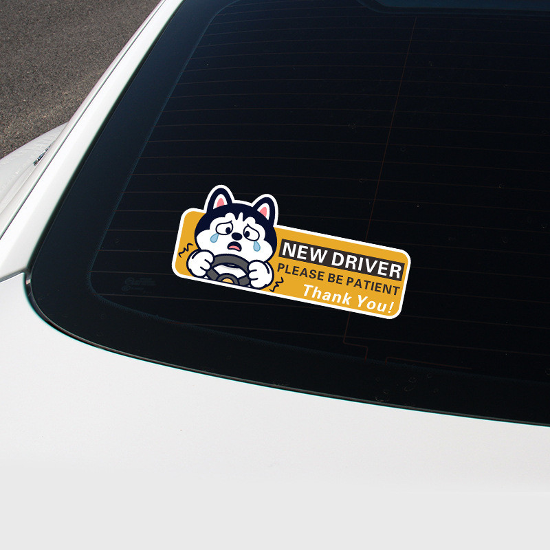 NEW DRIVER新手驾驶汽车贴纸新手上路实习标志车贴女司机警示车贴NEW DRIVER NOVICE'S DRIVING STEAM yuanquanshiye168.my20260320