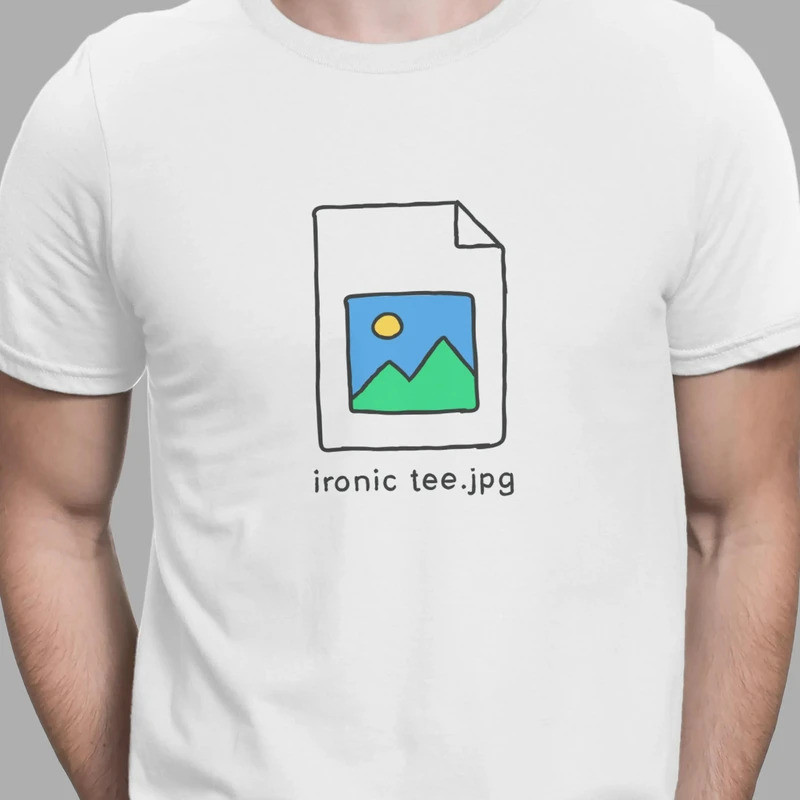 เสื้อยืดลายกราฟิกตลก Ironic Jpeg Error สำหรับนักออกแบบกราฟิก เสื้อยืดสไตล์เนิร์ด เสื้อผ้าสตรีทแวร์ย้