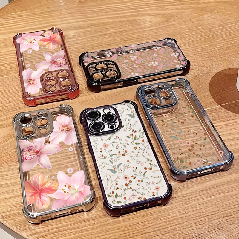 Lily ใบดอกไม้กันกระแทกเคสโทรศัพท์สําหรับ VOVO V60 Lite V50 V40 Lite V30 V3E V29 V29E V27 V27E V25 V2