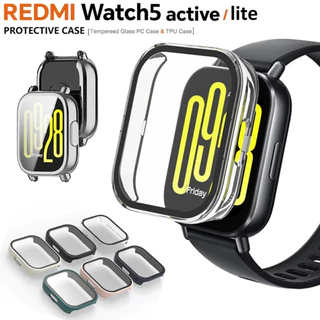 【เคส+สาย】สำหรับ redmi watch 5 active, Rubber สายคล้อง+PC เคส สำหรับ redmi watch 5 lite, สายคล้อง redmi watch 5 active