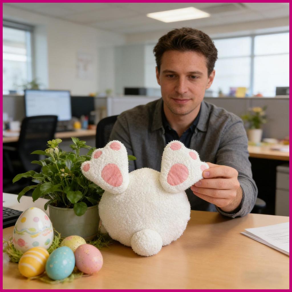 Easter Bunny Plush นุ่มน่ารักหมอนเบาะ Easter Bunny Decor สําหรับโรงเรียนสํานักงานห้องนอนห้องนั่งเล่น