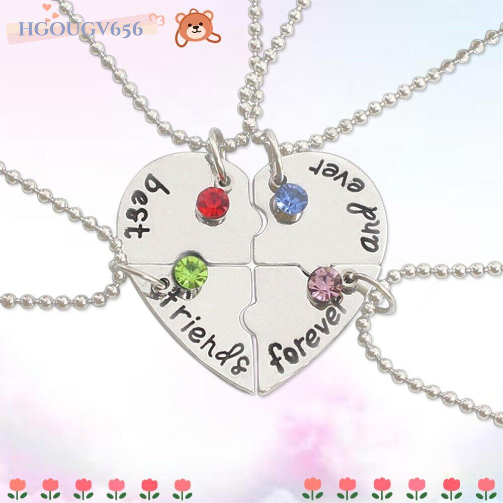 HGOUGVT 4 Bff Friend Love Necklace Best Friend Froever Womens Necklace