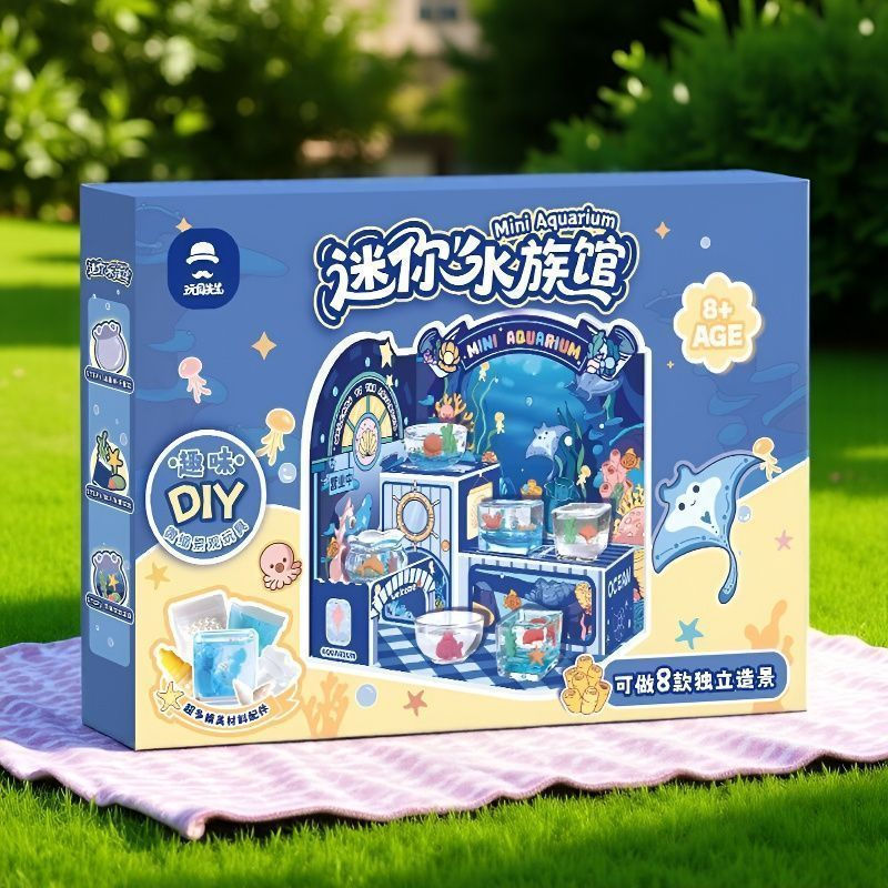 New Product#Mr. Toy Mini Aquarium Children's Craft DIY Miniature Landscaping Shop Simulation Role-Pl