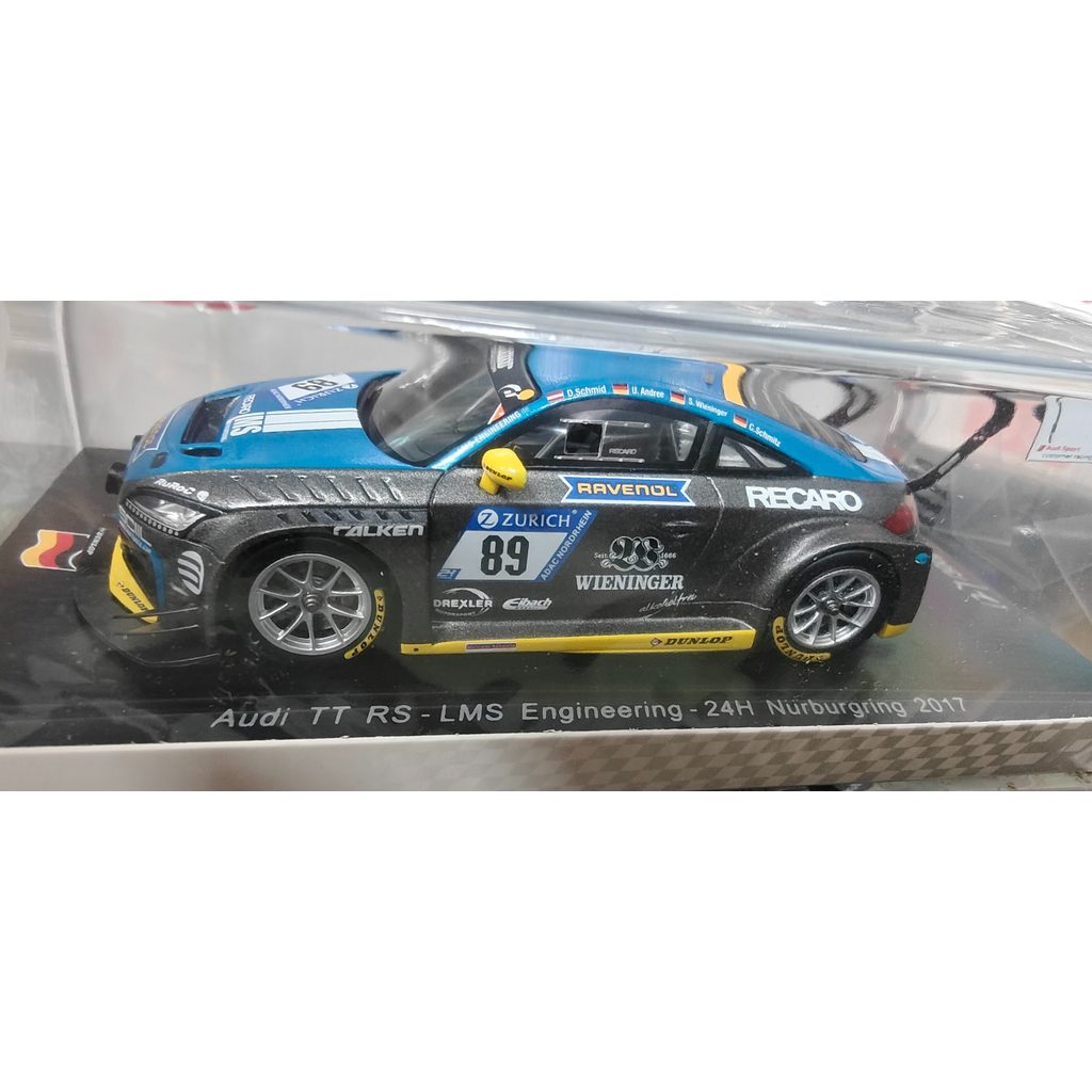 [สต๊อกพร้อม] spark 1 43 Racing Model Audi TT RS-LMS Engineering-24H Nurburgring 2017 ในการจัดส่ง