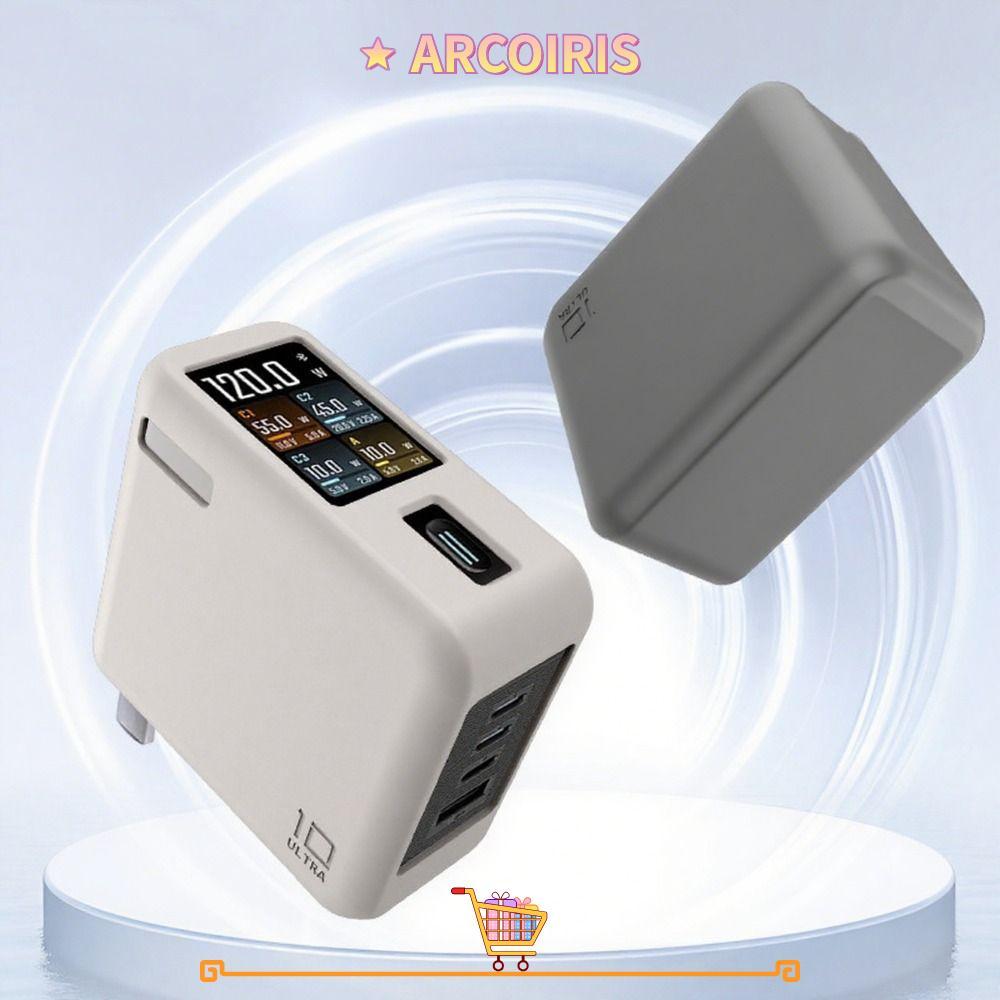 ARCOIRIS ป้องกัน,ซิลิโคนกันกระแทกสีทึบ,กันฝุ่นพกพานุ่มสําหรับ CUKTECH 10 Ultra GaN Charger 120W Trav