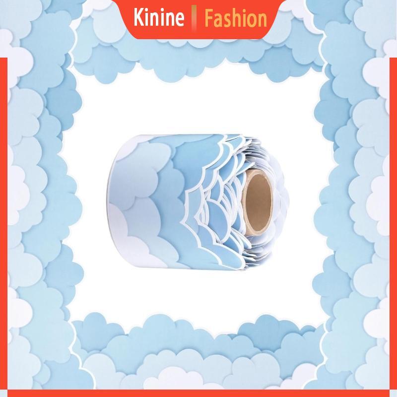 KIN Cloud Mass Border Trim สติ๊กเกอร์ติดผนัง 32 8ft Long Bulletin Board Border สติกเกอร์สําหรับกระดานดําตกแต่ง