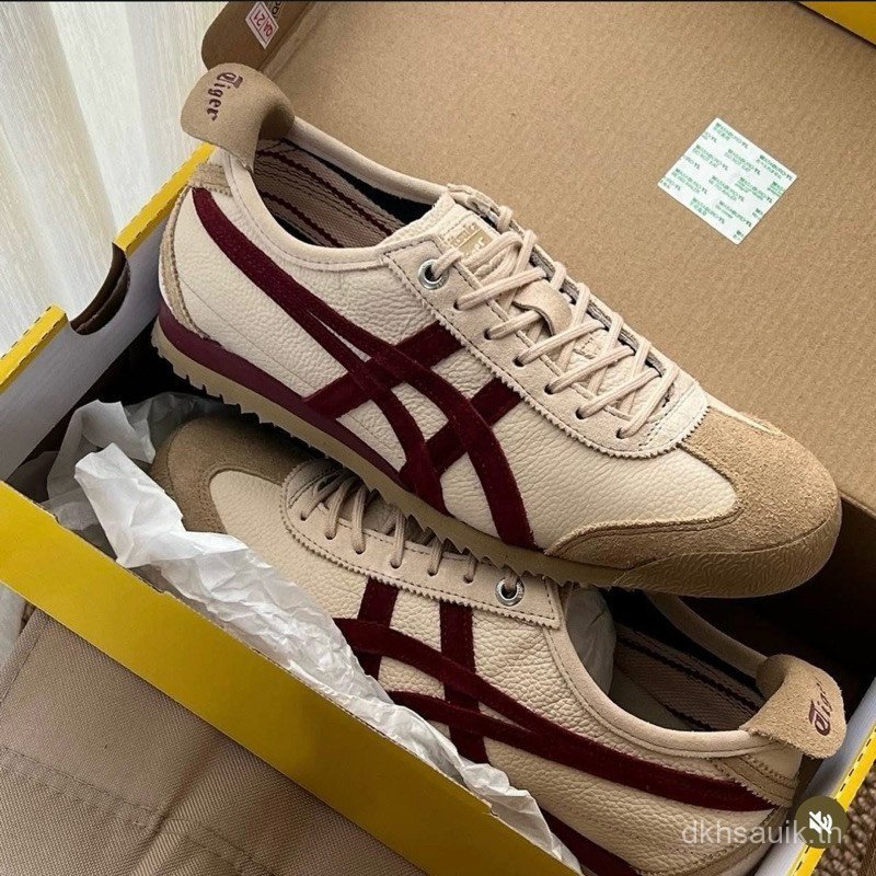 ผู้ชายผู้หญิง Tiger Me.xico 66 SD Soft Touch Plum รองเท้าผ้าใบสีแดง 2KOI 4A6U EWGO 1VPW