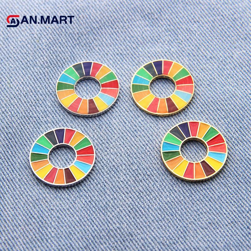 AN.MART Enamal 17 สี Sustainable Development Goals เข็มกลัด United Nations SDGs Pin MY