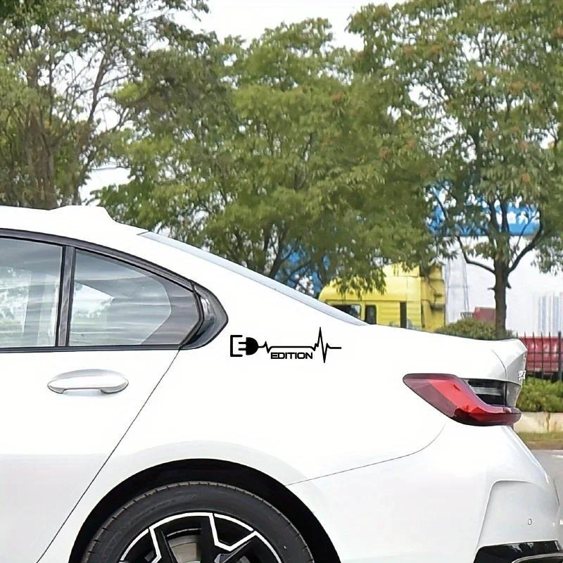 1PC "E-Edition" ไฟฟ้า - สติ๊กเกอร์ธีมสําหรับรถยนต์, แล็ปท็อป, สเก็ตบอร์ด, Cool Decal สําหรับ EV & Te