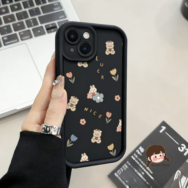 หมีน่ารักสีทึบเคสโทรศัพท์สําหรับVivo V25E V25 V23 V23E V21 V21S V21E V20 V17 V15 Pro V11i V5 V5S Z3X