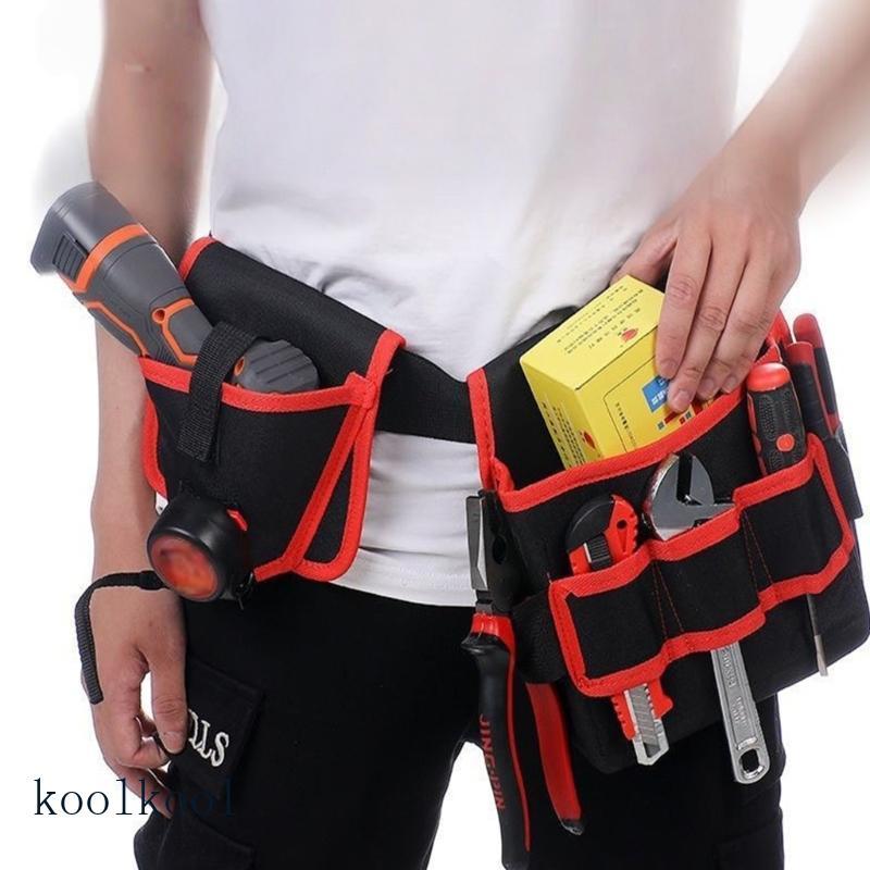 Kool ผ้าใบกันน้ํายูทิลิตี้กระเป๋าหลายช่องจัดเก็บเครื่องมือหมุนได้ Carriers Ergonomic เอวติดตั้ง Organizer