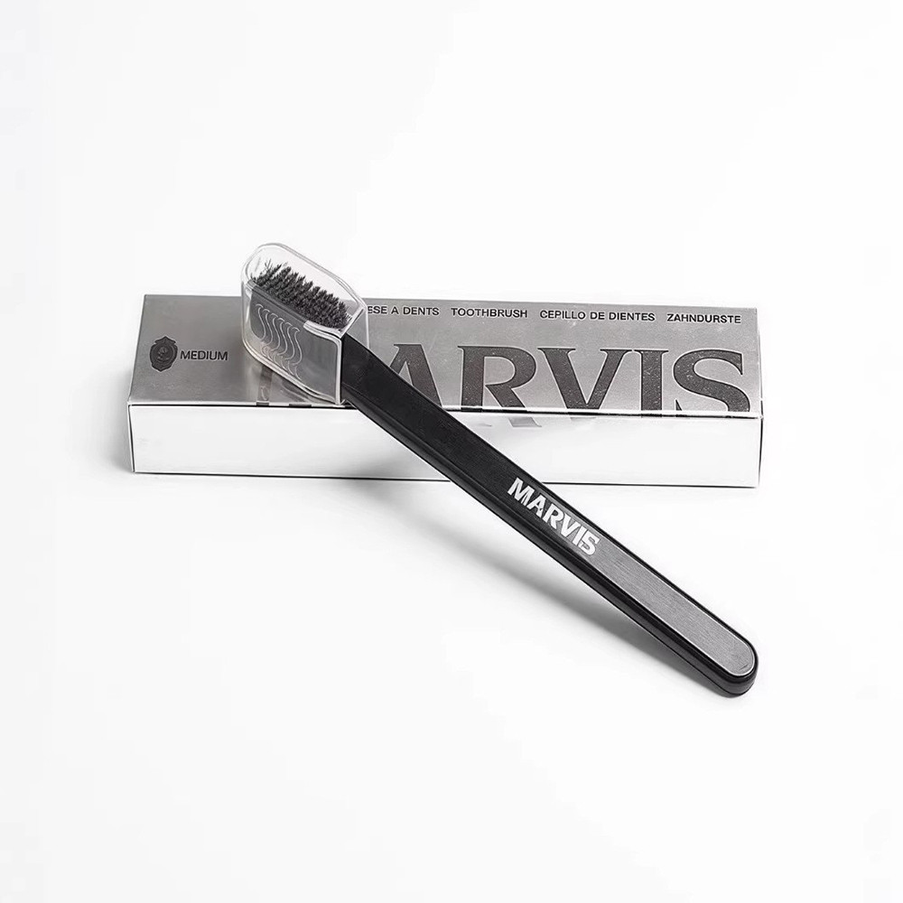 MARVIS Premium Toothbrush Soft Travel Adult Minimalist Texture Black toothbrush