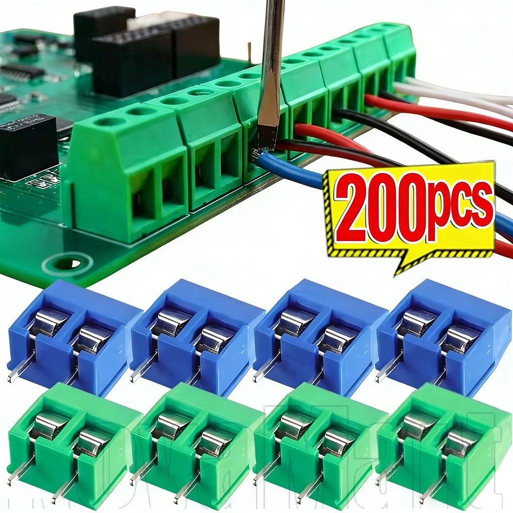 50/100/200 ชิ้น KF301 KF306 PCB Terminal Block Connector 2Pin 5 มม.ขาตรง, กระแสไฟสูง 10A เหล็กสกรูบล