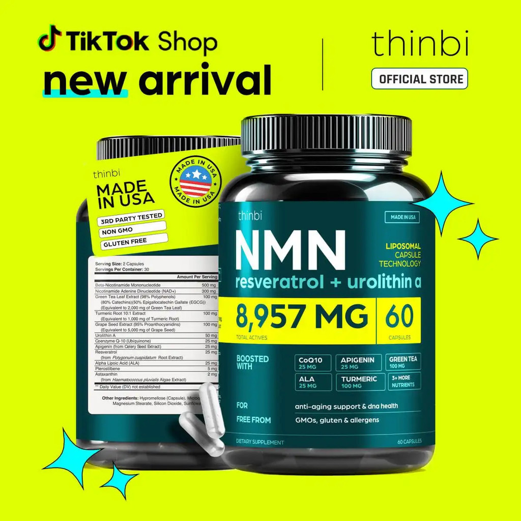 Thinbi NMN- NAD+ ขยาย – NMN | Resveratrol – พอร์ต Cellular Energy & NAD+ ระดับ - ผลิตภัณฑ์เสริมอาหาร