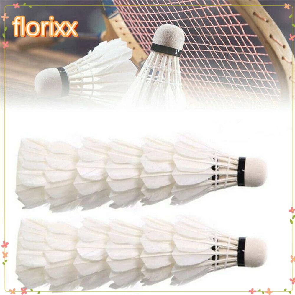 FLORIXX ลูกแบดมินตัน 3/6/12 ชิ้น ทนทาน มืออาชีพ สีขาว ใช้ได้ทั้งภายในและภายนอกบ้าน