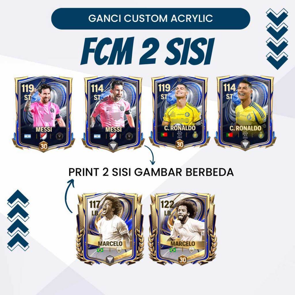 FC MOBILE GUNGAN KUNCI 2 SISI AKRILIK PREMIUM | KARTU FC MOBILE 25 | FCM CARD FOOTBALL UPDATE