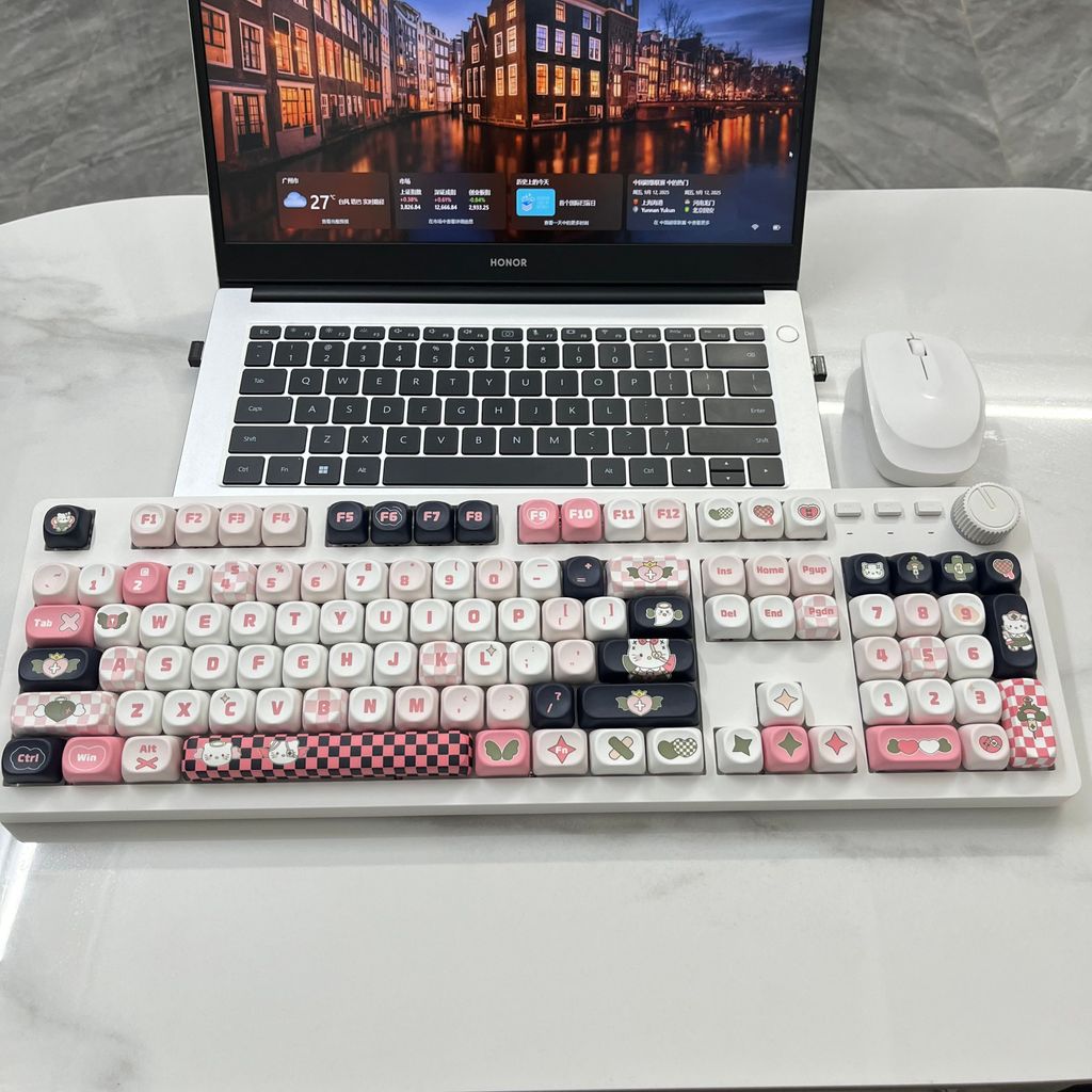 NOPPOO Hello Kitty Key Mechanical Keyboard Girl เกมสํานักงานน่ารัก