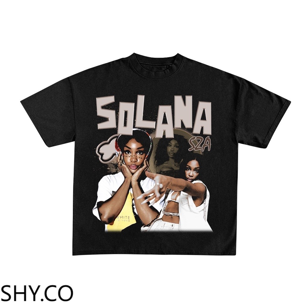 แฟชั่นT Shirt SZA Black Oversized Tee