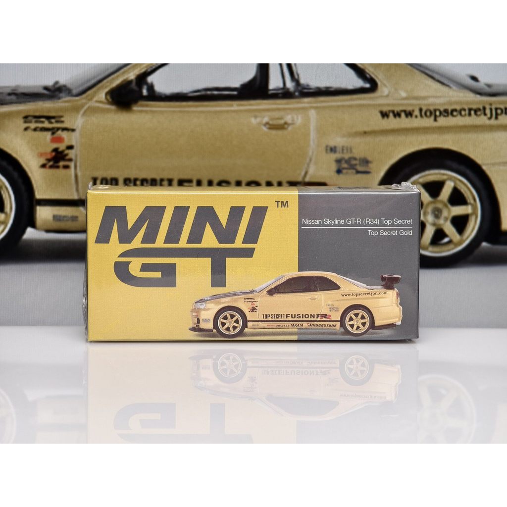 1/64 MINIGT 676 Nissan Skyline GTR (R34) Top Secret Top Secret Gold Japan Limited ที่ยังไม่ได้เปิดให
