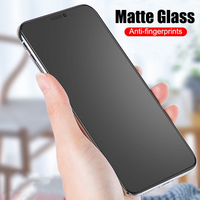 IPhone 7 8 6 6S Plus XS Max XR X 11 Pro Max ป้องกันลายนิ้วมือ Matte Frosted กระจกนิรภัยป้องกันหน้าจอ