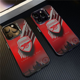 เคสไอโฟนiPhone 17 Pro Max อาร์เซนอล ฟุตบอลคลับ Simple สีทึบ Frosted Electroplate เลนส์ป้องกันเคสโทรศัพท์สําหรับ iPhone 17 Pro Max 16 15 14 13 12 11 7 8 Plus X Xr Xs Max